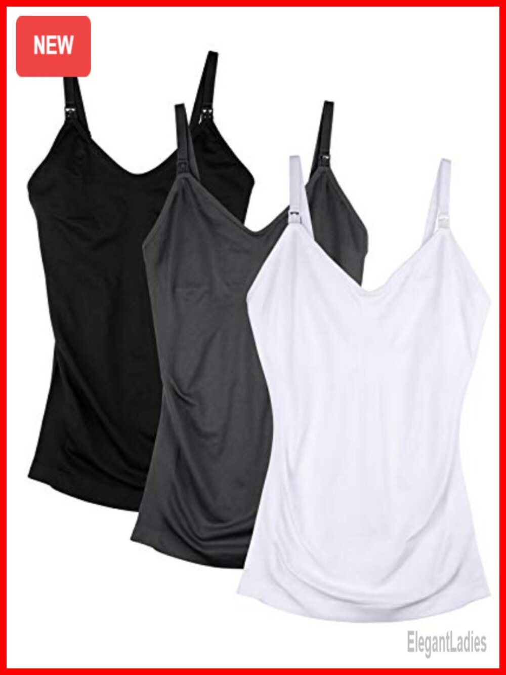 Seamless Nursing Cami Maternity Breastfeeding Tank Adjustable Straps
